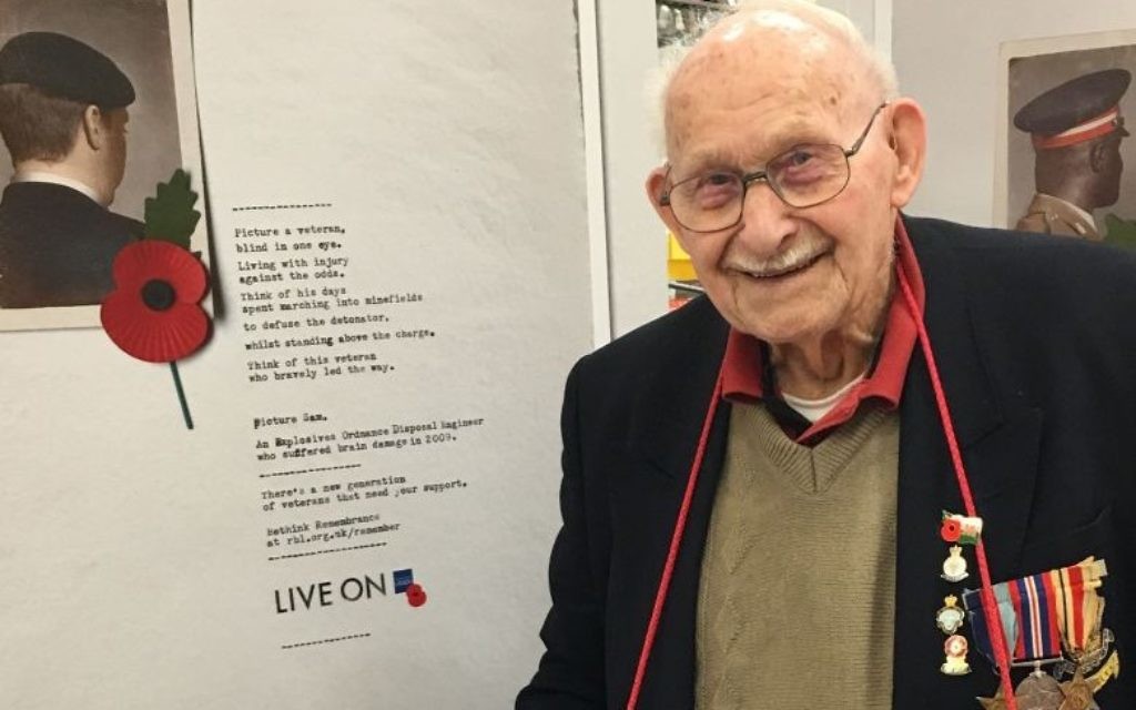 Ron Jones marking his centenary.