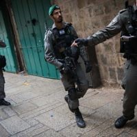 Israeli security forces in Jerusalem's Old City. April 1, 2017.

 Credit:  JINIPIX