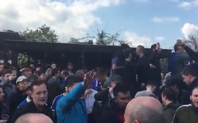 Chelsea fans were caught singing anti-Semitic abuse ahead of their FA Cup tie against Tottenham Hotspur