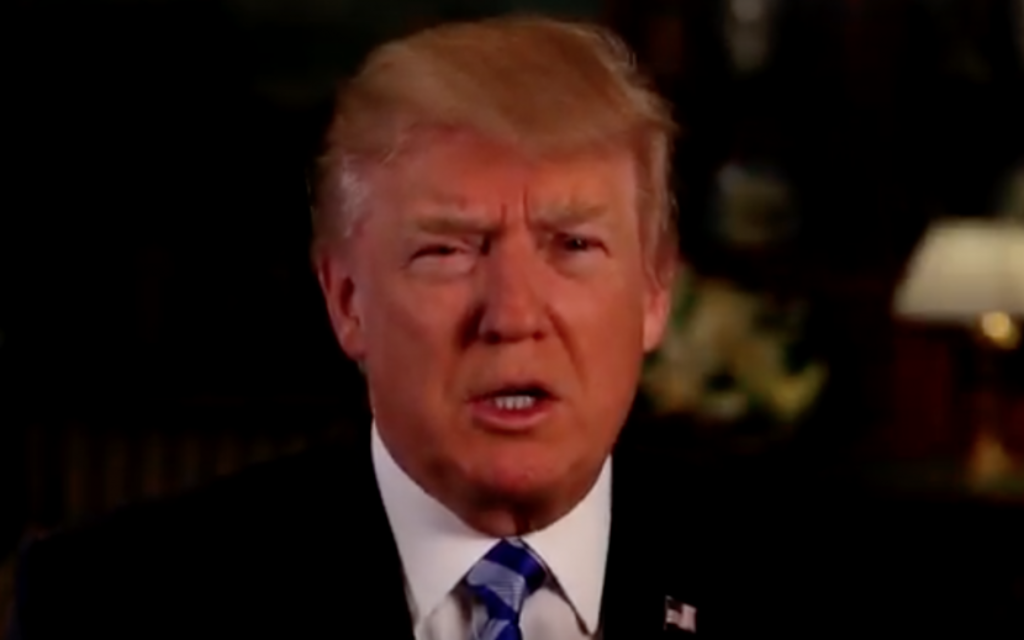 Donald Trump delivering his Passover, Easter message