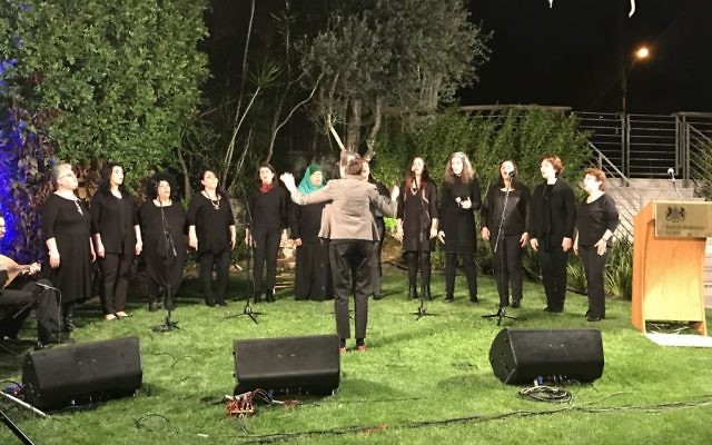The Rana choir: Jewish and Arab women from Jaffa, who entertained guests at the residence of the British Ambassador.