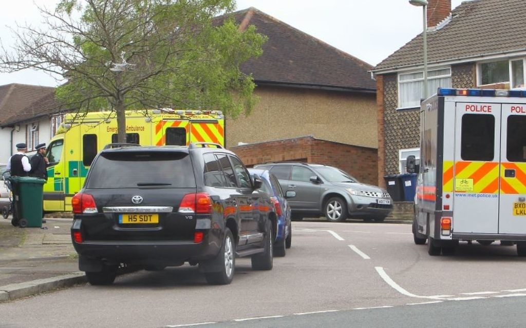 Police attend the scene of the assault (ISO photography)