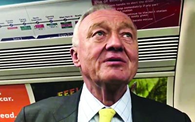 Ken On the tube, being interviewed by the Jewish News's Justin Cohen
