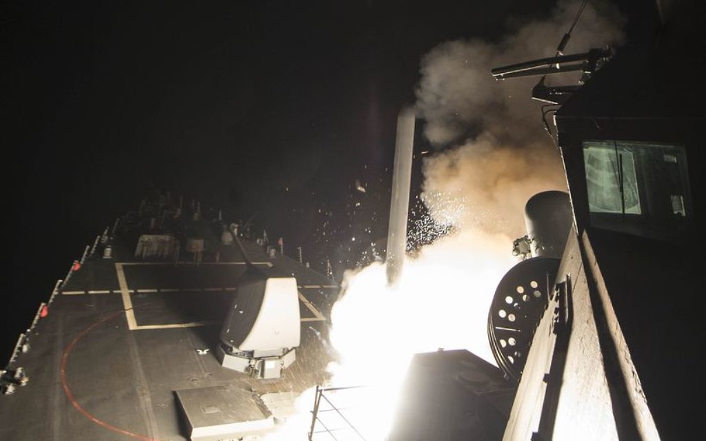 About 60 US Tomahawk missiles hit the Shayrat air base south east of Homs.