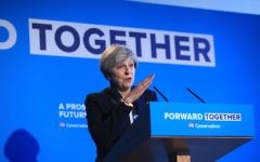 Theresa May launching the Conservative Manifesto