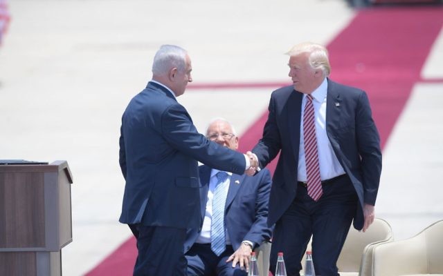 US President Donald Trump with Israeli prime minister Benjamin Netanyahu at a welcoming ceremony for president Trump as he arrives at Ben Gurion Airport 


Photo : Amos Ben Gershon / GPO via JINIPIX