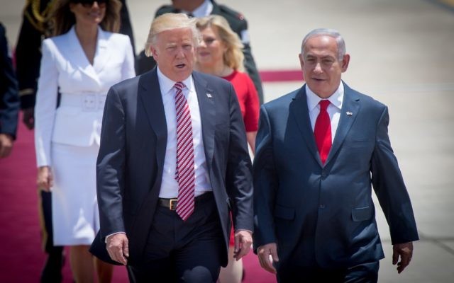 Donald Trump at a welcoming ceremony  as he arrives at Ben Gurion Airport near Tel Aviv on May 22, 2017

Photo by : JINIPIX