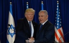 Israeli prime minister Benjamin Netanyahu and his wife Sara host US president Donald Trump and his wife Melania at PM Netanyahu's residence in Jerusalem, on May 22, 2017. Photo by Avi Ohayon/GPO via JINIPIX Israeli prime minister Benjamin Netanyahu and his wife Sara host US president Donald Trump and his wife Melania at PM Netanyahu's residence in Jerusalem, on May 22, 2017. Photo by Avi Ohayon/GPO via JINIPIX