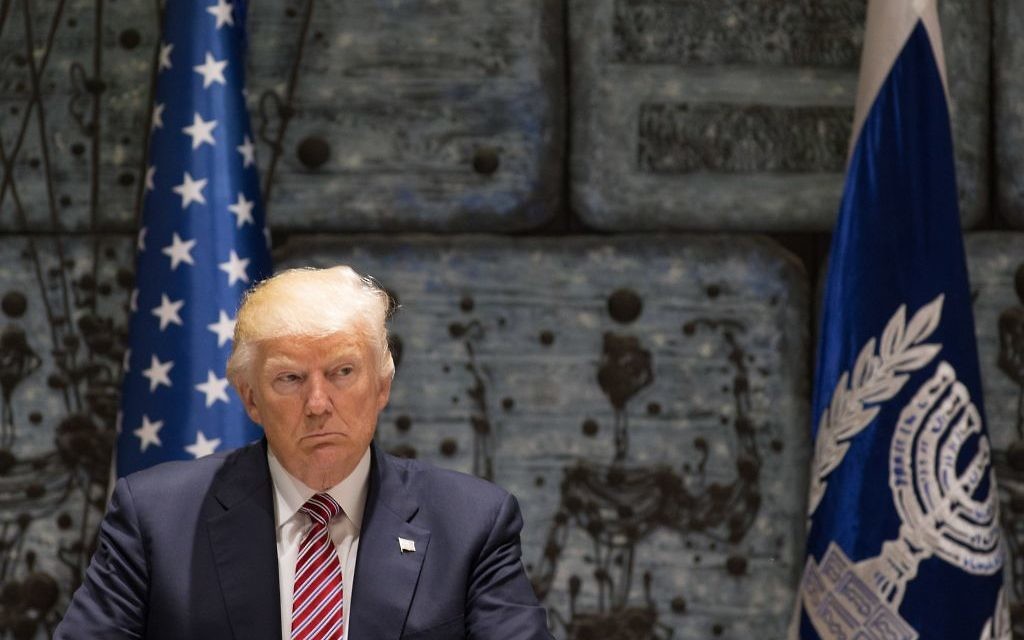 US President Donald Trump during a welcoming ceremony at president Rivlin's residence in Jerusalem 

 Photo by: JINIPIX