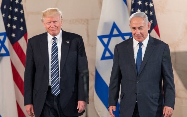 US president Donald Trump and Israeli Prime Minister Benjamin Netanyahu in Jerusalem b May, 2017.

 Photo by: JINIPIX