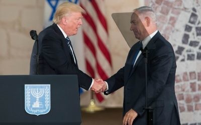 US president Donald Trump and Israeli Prime Minister Benjamin Netanyahu in May 23, 2017. Photo by: JINIPIX