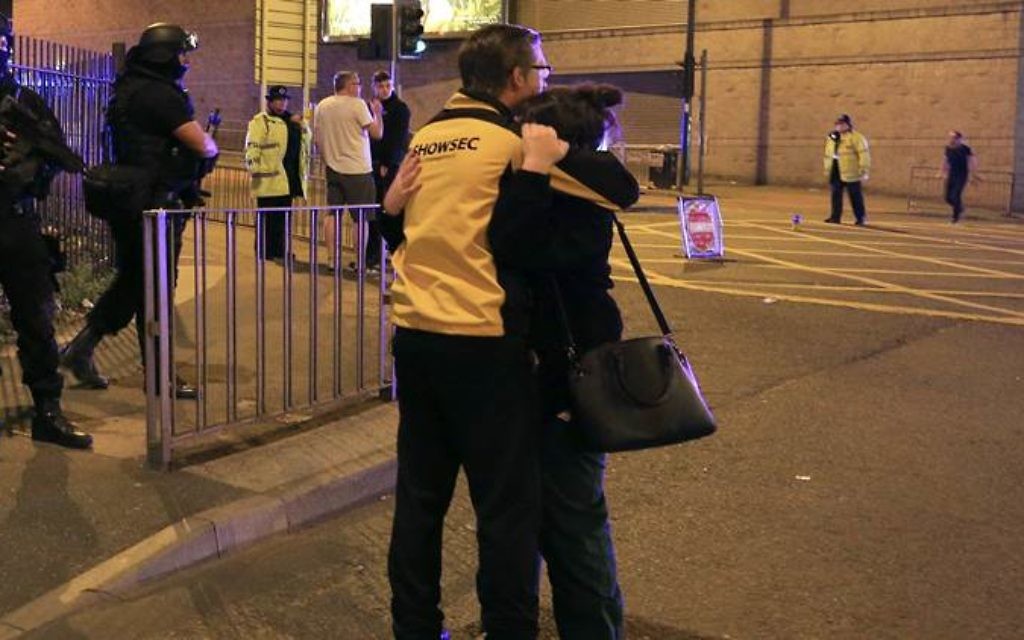 Armed police at Manchester Arena.