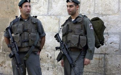 Israeli officers in the Old City of Jerusalem