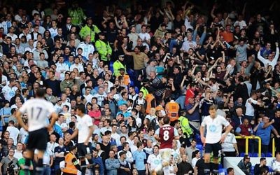Spurs and West Ham fans during the London derby