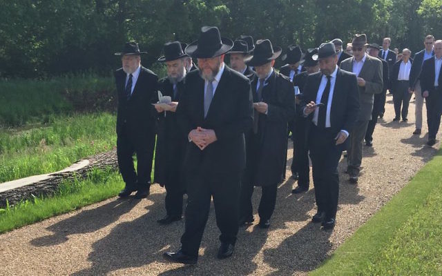 Chief Rabbi Ephraim Mirvis (at the front) marking the opening of the site