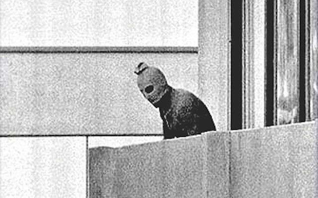 One of the terrorists during the the Munich massacre