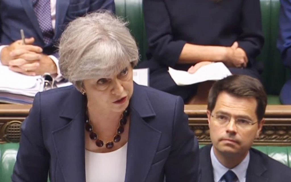 Prime Minister Theresa May speaks during Prime Minister's Questions in the House of Commons, London. 

 Photo credit: PA Wire