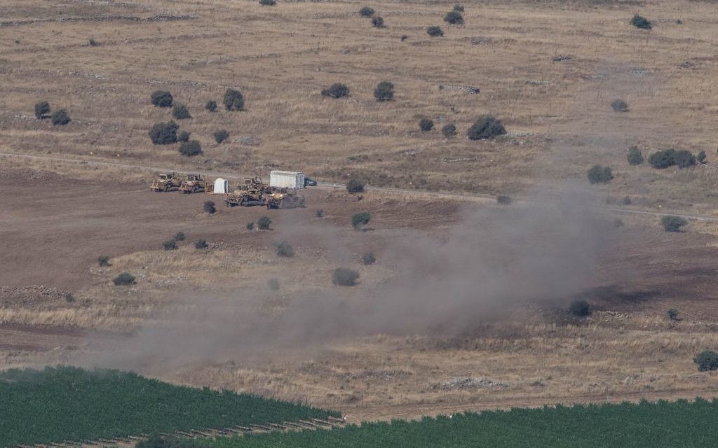 Smoke rise from Syrian village as a result of fighting near the city of Quneitra, in the Golan Heights, 24 June 2017.   Photo by: Ayal Margolin- JINIPIX