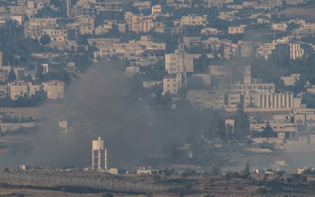 Smoke rise from Syrian village as a result of fighting near the city of Quneitra, in the Golan Heights,
 
 Photo by: Ayal Margolin- JINIPIX