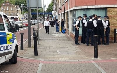 Officers detaining the man in question. 

Picture credit: Shomrim N.E. London