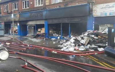 The Kay's Deli blaze caused 25 people to be evacuated, and five to be rescued by emergency services