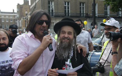 Nazim Ali (left) with an anti-Zionist rabbi from Neturei Karta