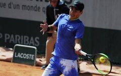 Yshai Oliel was knocked out in the second round of the boys' singles competition on Tuesday afternoon.