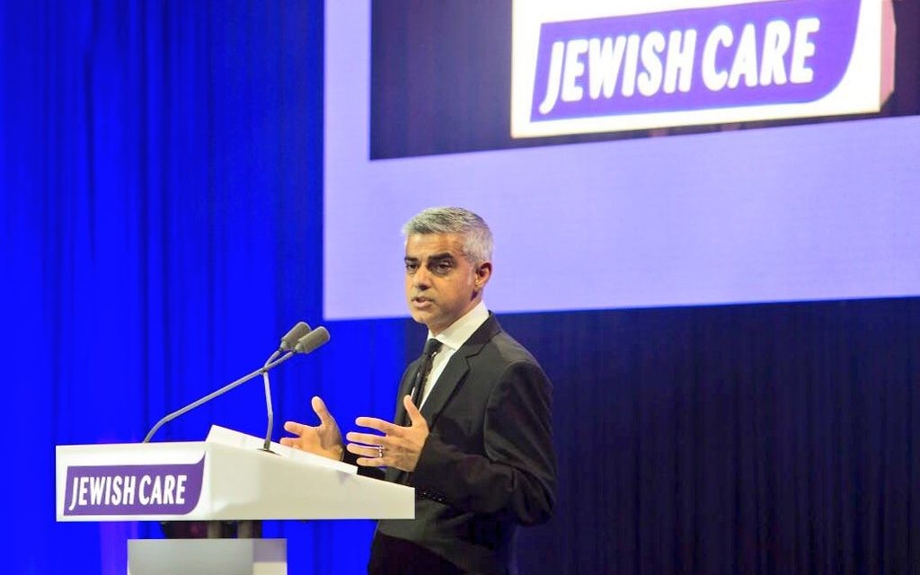 Sadiq Khan speaking at Jewish Care's annual dinner