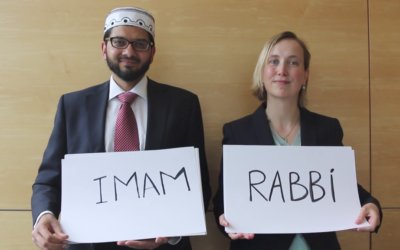 Left, Imam Qari Asim and right, Rabbi Esther Hugenholtz