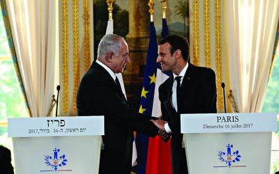Benjamin Netanyahu and Emmanuel Macron