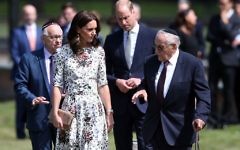 The Duchess of Cambridge in 2017 with survivor Manfred Goldberg and the Duke of Cambridge with survivor Zigi Shipper during their visit to the former Nazi concentration camp at Stutthof.
Photo credit: Jane Barlow/PA Wire The Duchess of Cambridge in 2017 with survivor Manfred Goldberg and the Duke of Cambridge with survivor Zigi Shipper during their visit to the former Nazi concentration camp at Stutthof.
Photo credit: Jane Barlow/PA Wire