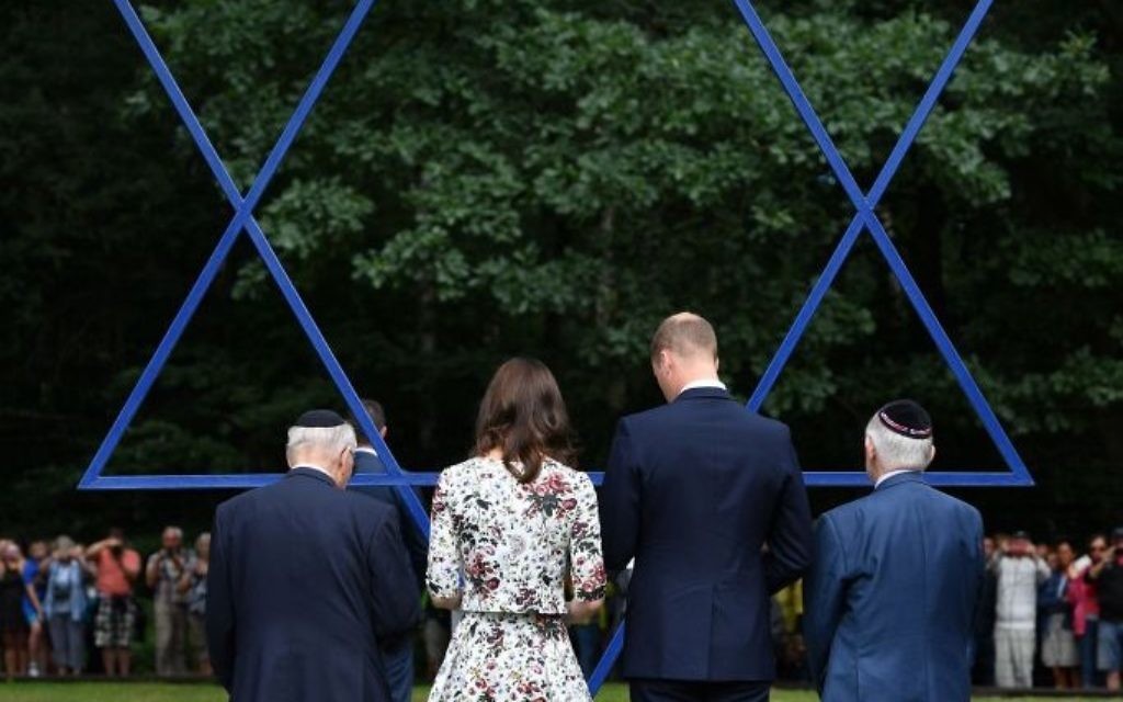 The Duke and Duchess of Cambridge visit the former Nazi concentration camp at Stutthof, near Gdansk, on the second day of their three-day tour of Poland. 

Photo credit: Bruce Adams/Daily Mail/PA Wire