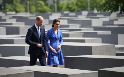 The Duke and Duchess of Cambridge during a visit to the Holocaust Memorial in Berlin on the first day of their three-day tour of Germany (2017).  


Photo credit: Jane Barlow/PA Wire