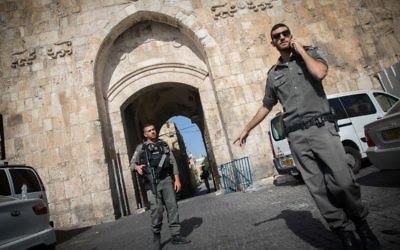 Israeli security near the Temple Mount complex in Jerusalem’s Old City

 Photo by: JINIPIX