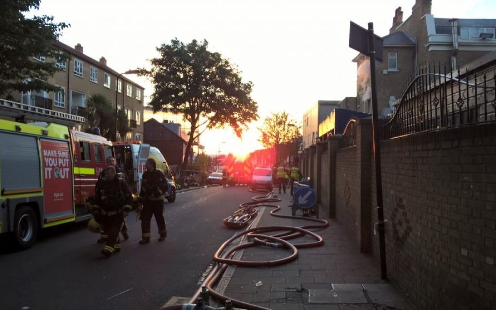 London Fire Brigade in the early hours of the morning after tackling the blaze