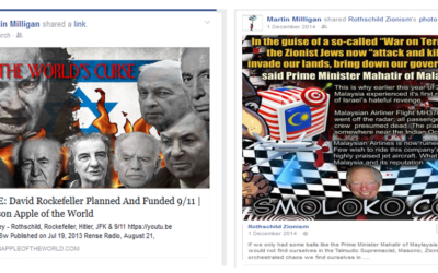 Scottish Activists linking to conspiracy theory sites, including ones that promote Holocaust denial