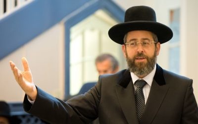 Israel’s Ashkenazi Chief Rabbi David Lau