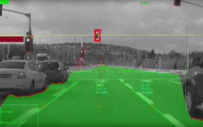 Screenshot from a Mobileye video showcasing its driverless car