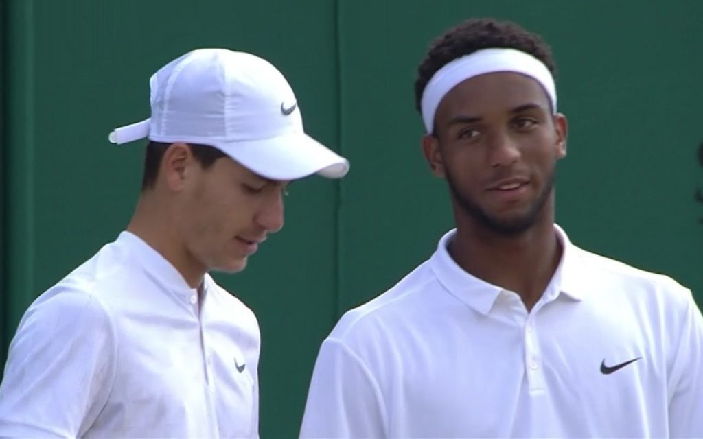 Oliel (left) and Fenty are through to the boys' doubles quarter-finals