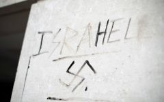 Graffiti saying 'Israhell' next to a swastika on a wall in Victoria, London - August 2017

Photo credit: Yui Mok/PA Wire