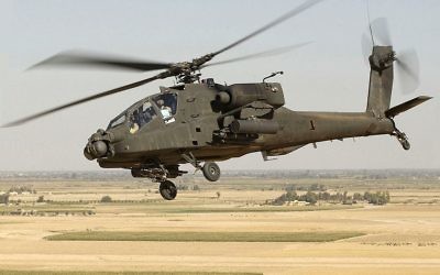 An Apache AH-64, built by the Americans and used by Israel