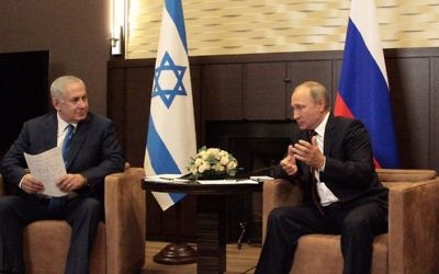 Benjamin Netanyahu with Russia's president Putin. 

Photo credit: @netanyahu on Twitter
