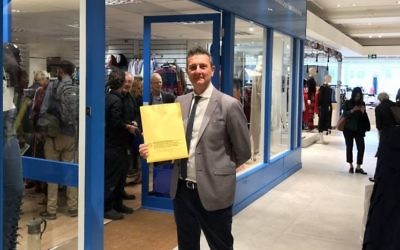 Norwood chair David Ereira at the grand opening of their interfaith shop in Selfridges