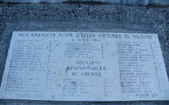 Commemorative plaque commemorating the Children of Izieu, in Nantua