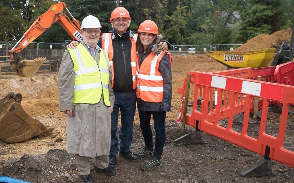 President Malcolm Ozin MBE Chairman John Joseph MBE & Chief Executive Hazel Kaye at the breaking ground ceremony