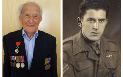 Corporal Kraus with his medal, and during the Second World War.