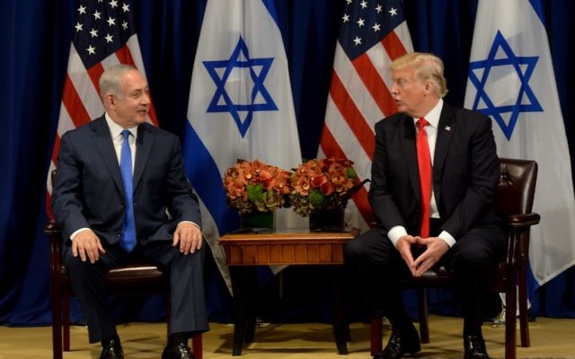 Prime Minister Benjamin Netanyahu meets with US President Donald Trump, in New York, on September 18, 2017. Photo by Avi Ohayon/GPO via JINIPIX