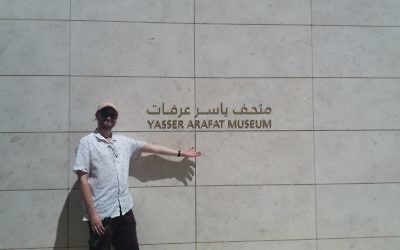 Izzy Posen at the Yassir Arafat Museum in Ramallah.