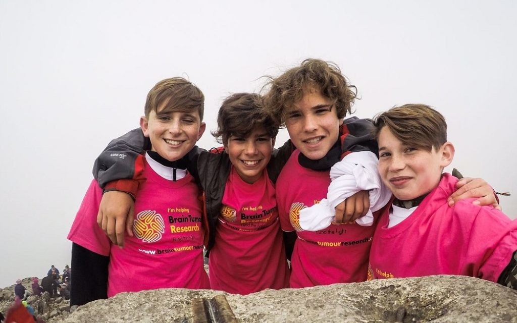 Jonah, Malakai, Abe and Ben at the summit of Ben Nevis