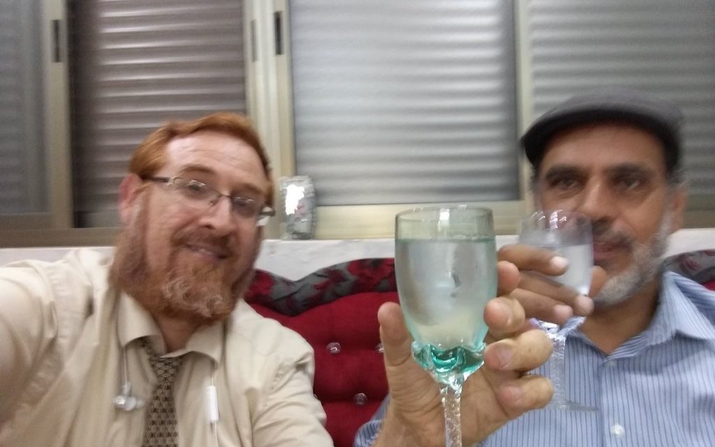 Likud Party MK Yehuda Glick with Muhammad Sabir Jabir in his Hebron  home